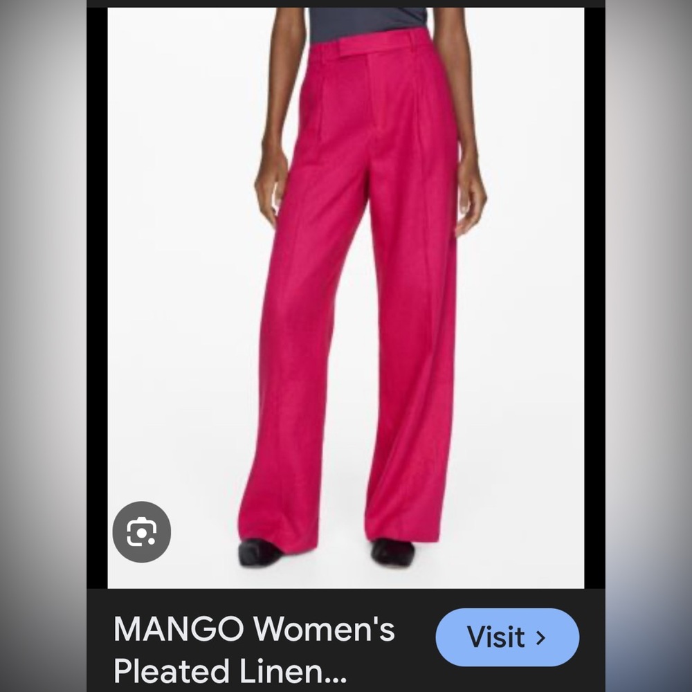 NWT Mango Pink linen Women's Trousers